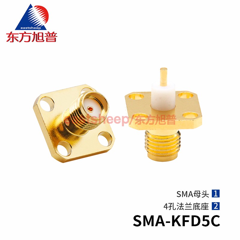 射频连接器SMA-KFD5C4孔法兰