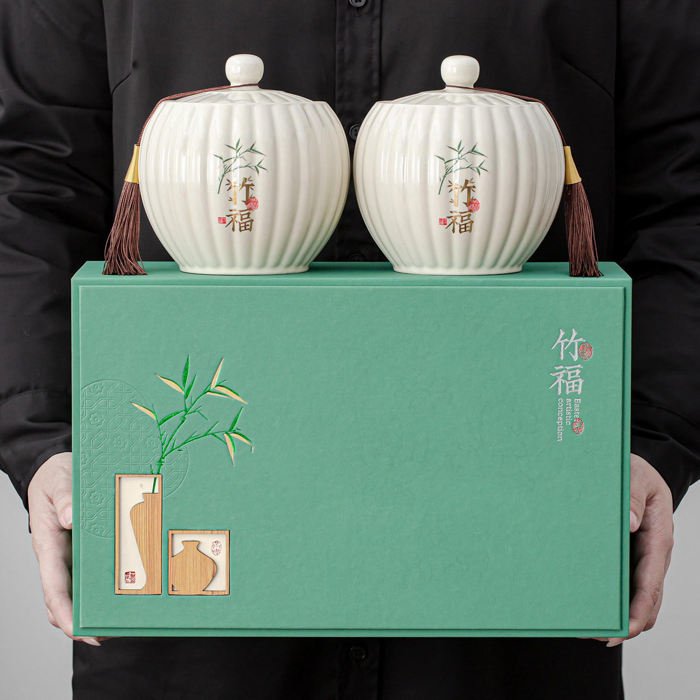 高档茶叶包装礼盒装空盒子半斤装陶瓷密封茶罐绿茶红茶礼品盒定制