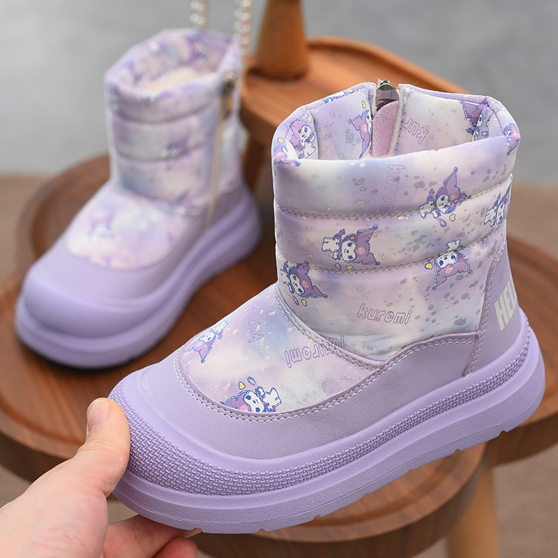 库洛米女童雪地靴防水加厚冬靴