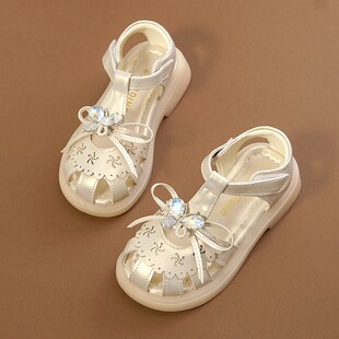 女童凉鞋夏季2026新款真皮宝宝软底包头儿童夏鞋防滑女孩公主鞋子