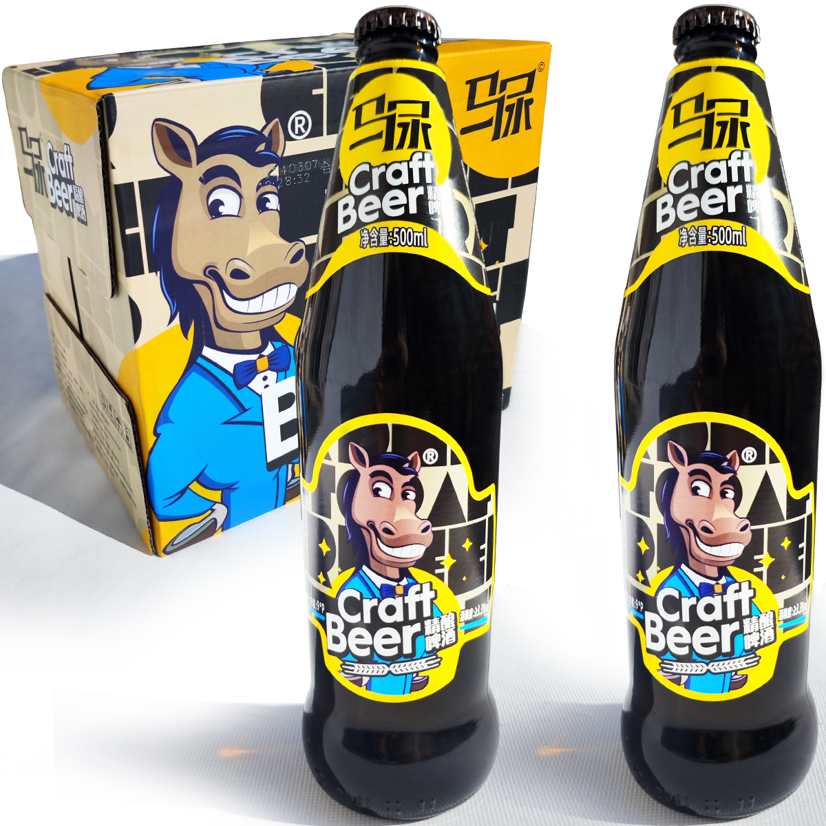 精酿啤酒500ml玻璃瓶网红款礼品