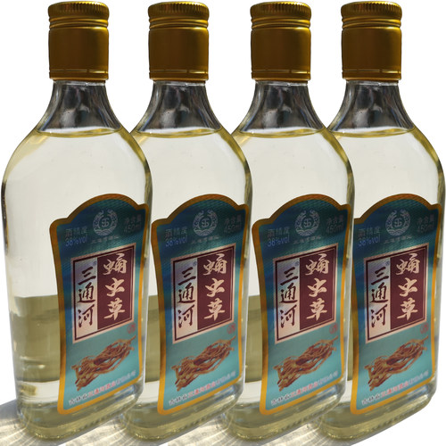 三通河蛹虫草酒450ml玻璃瓶酒水