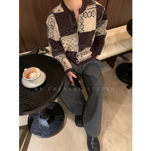 950g重工圆领开衫 复古贵气感腰果花毛衣 毛衣外套 重磅推荐 晨树