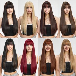 假发女长发长直发全头套 发型女士蓬松自然假发套wigs 长直发时尚