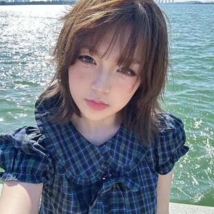修身 SelenaFrequency山雞原創(chuàng)辣妹yk格子短袖 女夏季 短款 襯衫 純欲