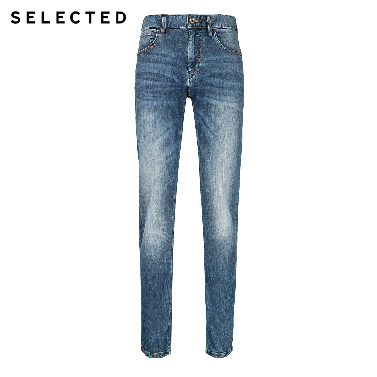 Jeans pour jeunesse pieds Slim SELECTED en coton pour printemps - Ref 1484766 Image 3