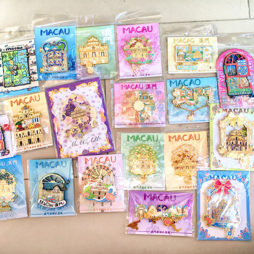 澳门大三巴牌坊葡挞新葡京威尼斯人金属滑动挂饰旅游纪念冰箱贴