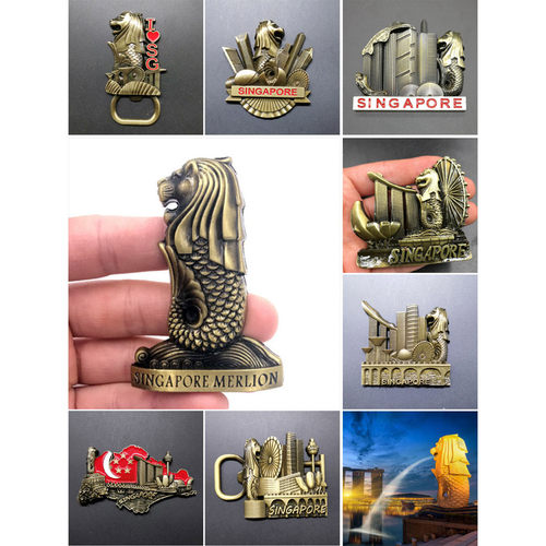 环游世界冰箱贴 新加坡冰箱贴 新加坡鱼尾狮冰箱贴 6个包邮