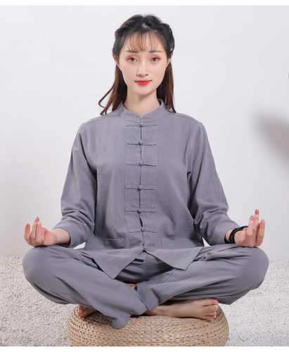 棉麻瑜伽复古禅意佛衣居士服