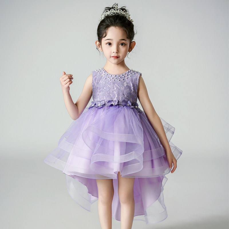 2024新款礼服女童燕尾连衣裙幼儿园舞蹈独唱演出蓬蓬裙儿童公主裙