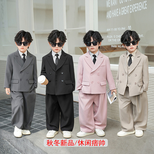 男童休闲西装冬季周岁摄影儿童礼服主持人西服幼儿园钢琴演出服装