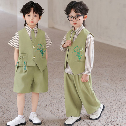 六一儿童节演出服幼儿园合唱诗歌朗诵套装男孩毕业主持人礼服西装