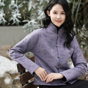 2025冬纯棉色织新中式立领对襟夹棉短外套【白简朱衣原创设计】