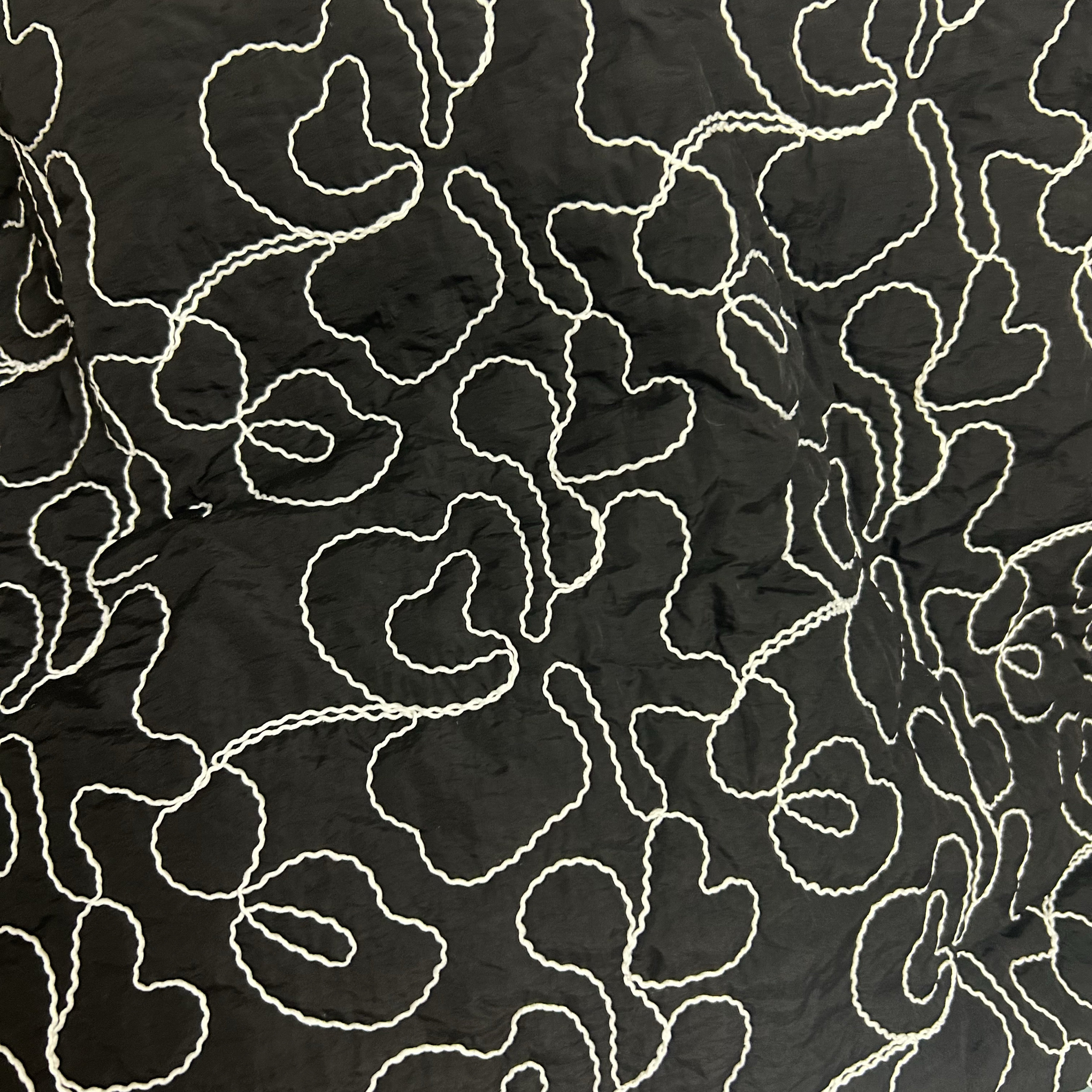 秋冬黑色夹棉满幅刺绣棉线面料可做外套童装抱枕服装设计手工创意,纺织面料/辅料/配套,面料/布类,淘宝优惠券,粉丝福利购,淘宝优惠卷