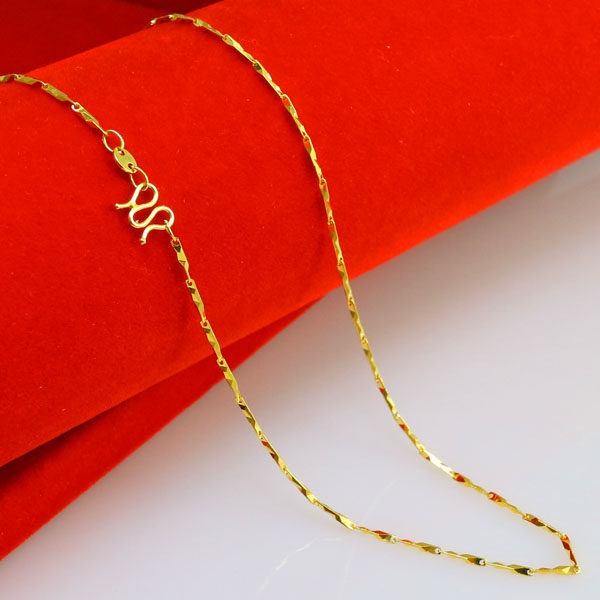 正品黄金项链女款999足金细小金链子结婚首饰瓜子链锁骨链24k纯金