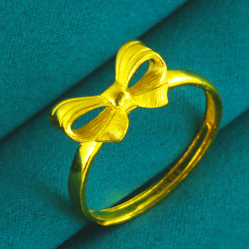 Cinyin/千影女款足金蝴蝶结指环