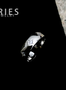 S925纯银轻奢简约星芒亮面戒指