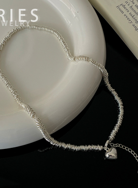 925纯银银锁骨链女银环圆圈项链