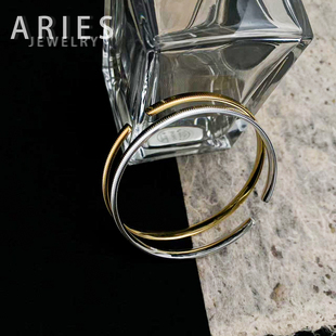 Aries 新款极简CNC工艺爆闪灯泡猫眼手镯925纯银轻奢时尚开口手环