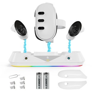 Meta quest3 VR眼镜手柄磁吸充电底座配电池套装 VR游戏座充配件