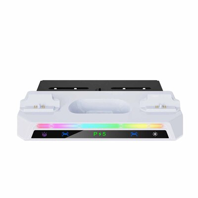 适用PS5 Slim/PS5主机通用墙式支架耳机挂架PS5手柄座充带RGB炫彩