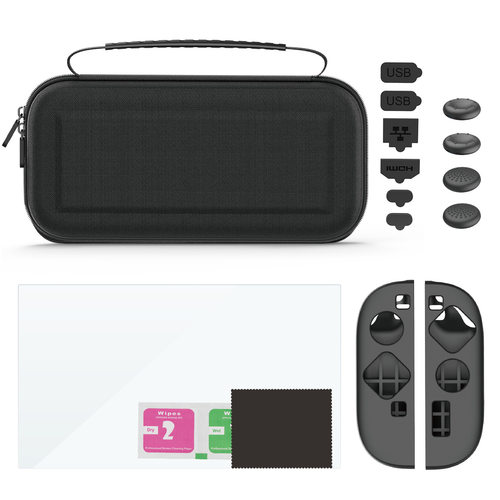 适用switch2收纳包手柄硅胶套屏幕保护膜掘把防尘9合1套装配件
