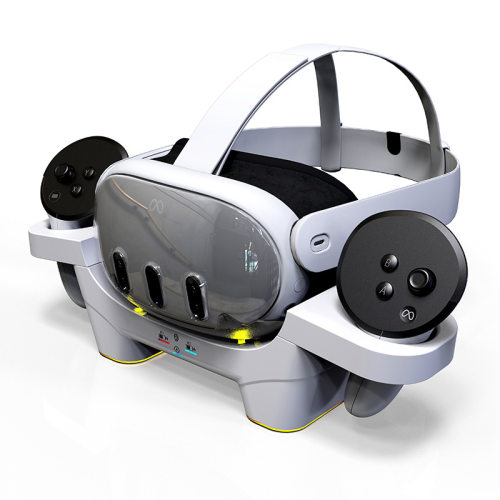 新款Meta quest3 VR眼镜磁吸触点充电底座配电池套装带RGB炫彩灯