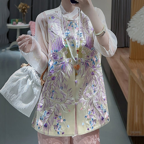 国风刺绣上衣民族风马甲背心坎肩