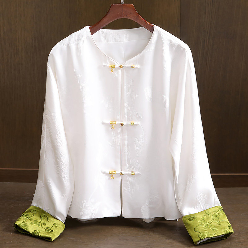 新中式上衣唐装汉服缎面国风外套