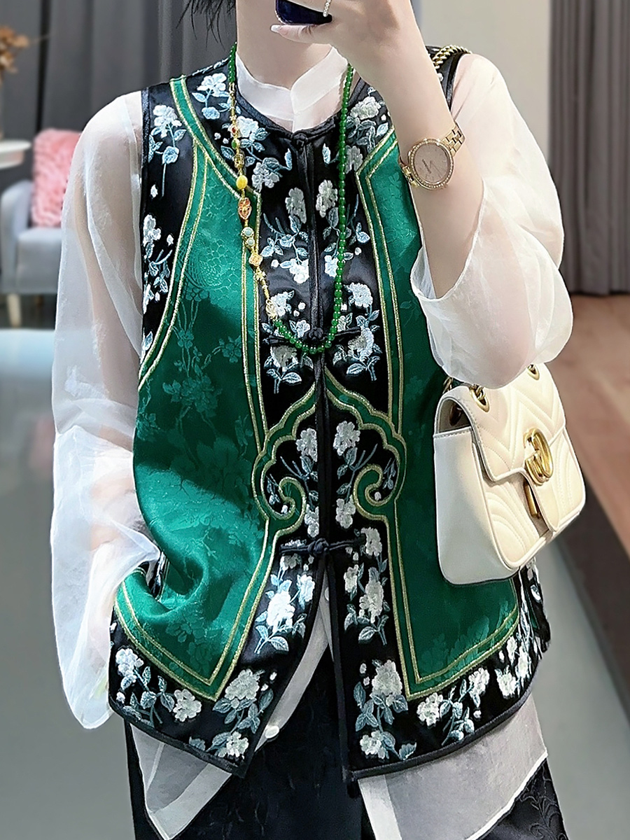 汉服女2023新款唐装中国风女装中式马甲刺绣上衣汉元素民族风外套