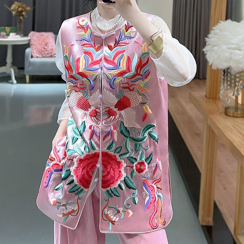 唐装新中式刺绣背心马甲汉服外套
