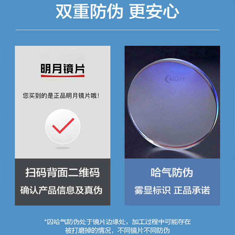 正品某月镜片日常通用非球面防蓝光变色PMC防辐射近视镜片