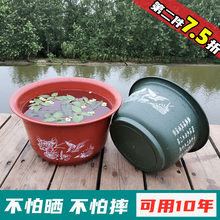 无孔水培荷花盆加厚塑料特大号碗莲圆形家用盆栽地面花卉睡莲专用