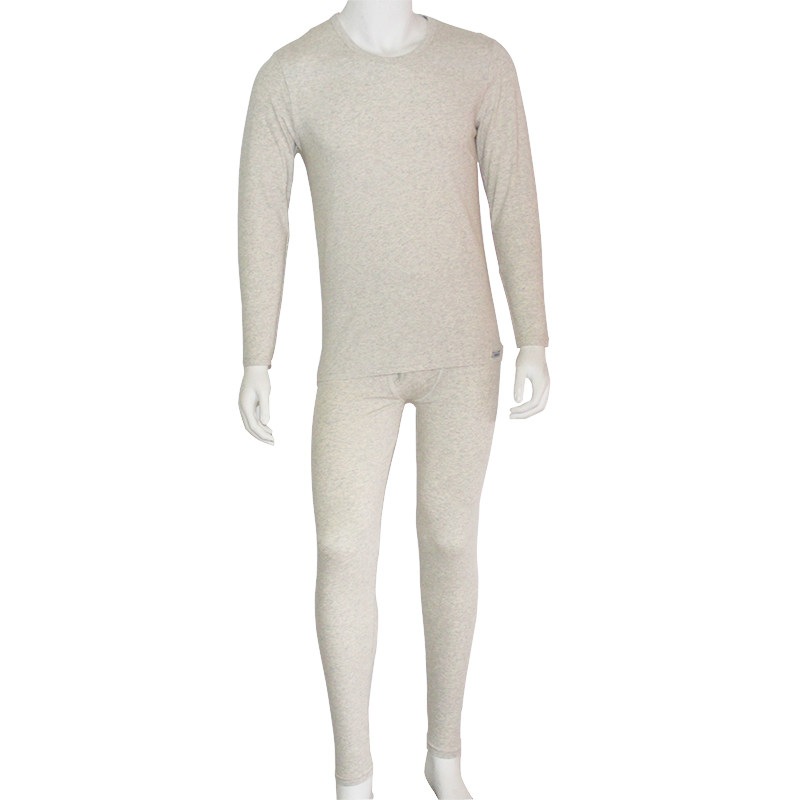 男士纯色圆领薄款保暖内衣