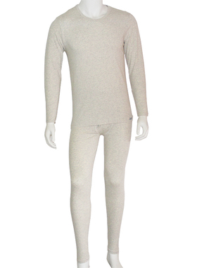 Underlook/安德露男士保暖内衣 纯色圆领棉氨薄款套装MSW30