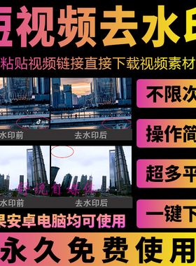 抖音快手小红书西瓜B站短视频免费去水印主页批量提取下载软件