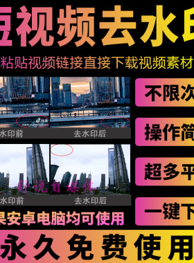 抖音快手小红书西瓜B站短视频免费去水印主页批量提取下载软件