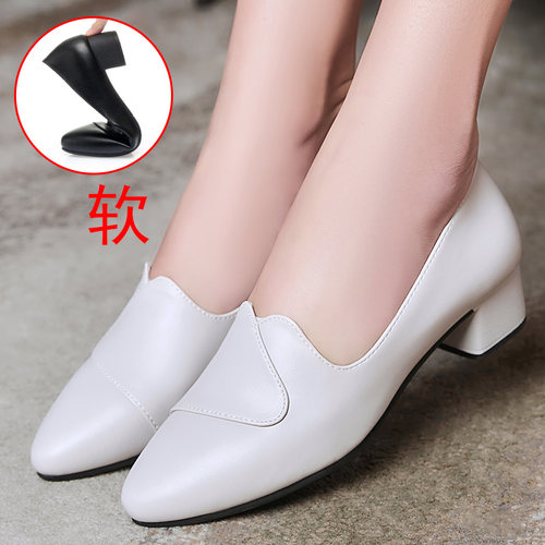 软底粗跟妈妈鞋女防滑35-41大码