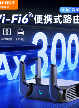 COMFAST 3000M无线路由器wifi6双频千兆5g家用高速2.5G网口便携式路由器nas网络存储带USB放大器CF-WR632AX