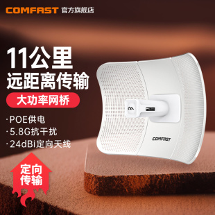 COMFAST E319A室外无线网桥900mbps大功率CPE点对点10公里传输5.8g千兆网口WiFi户外电梯监控传输工程AP