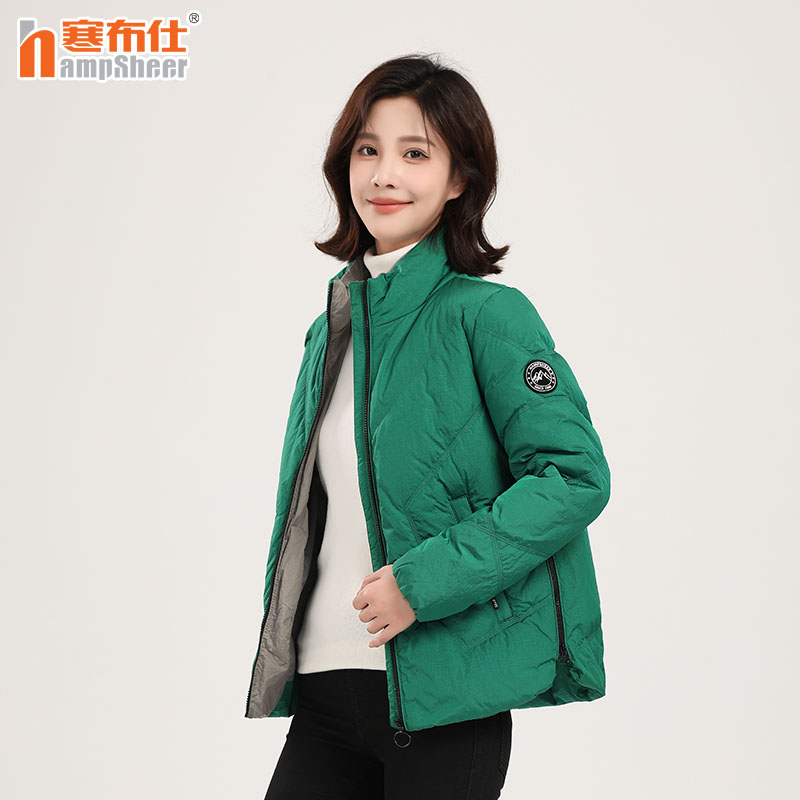 寒布仕冬季女士羽绒服时尚短款加厚立领鸭绒保暖外套新品23016