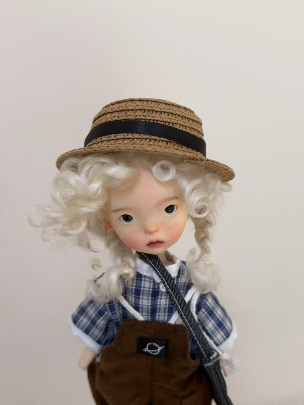 白色卷毛16.5cm头围蓝豆豆Landoudou小鸟马海毛假发其他尺寸备注