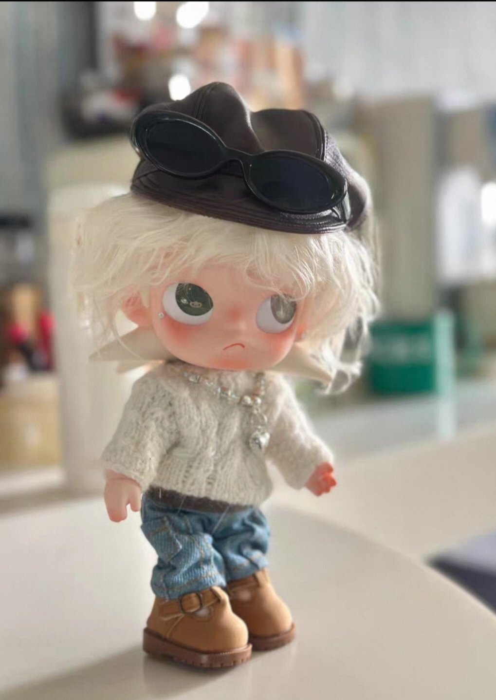 嘎子姐Blythe小布Zsiga头围白色自然风幼幼毛剪发假发