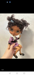 现货springdoll巧克力色冲天炮马海毛小卷毛假发Blythe,Qbaby