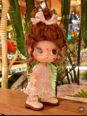 嘎子姐Blythe小布Zsiga头围棕色丸子头小卷毛假发