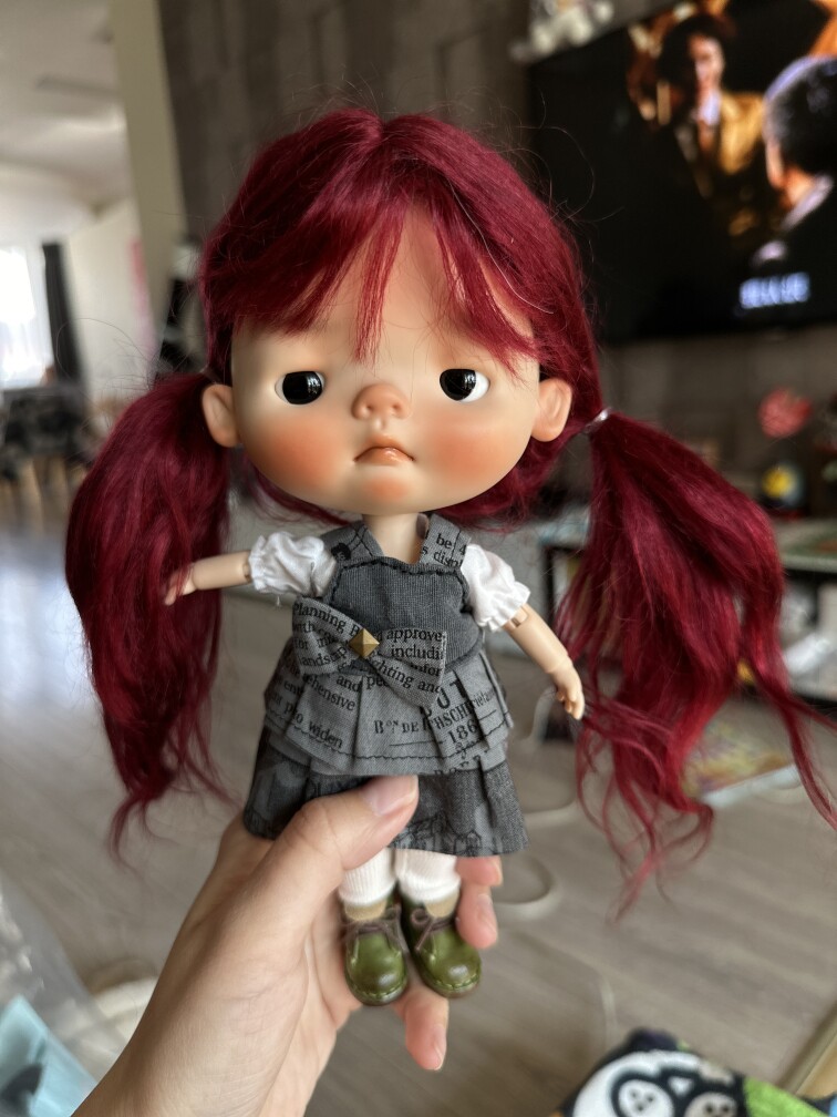 桑妮儿可戴Blythe头围马海毛假发