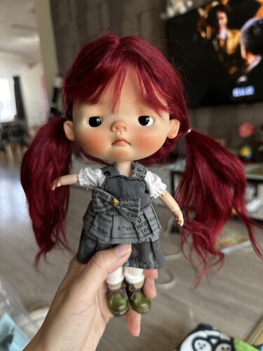 桑妮儿可戴Blythe头围马海毛假发