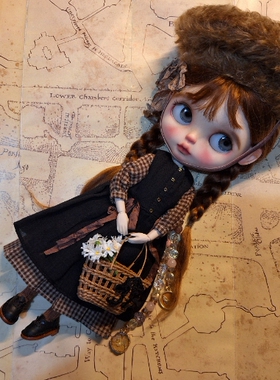 Blytheqbaby焦糖色马海毛假发后边交叉发缝（多色定制）