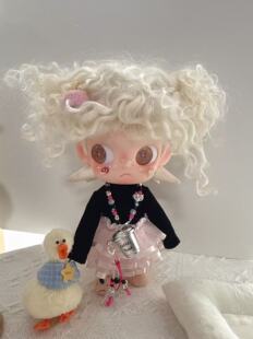 定制款嘎子姐Blythe小布Zsiga头围白色冲天炮假发