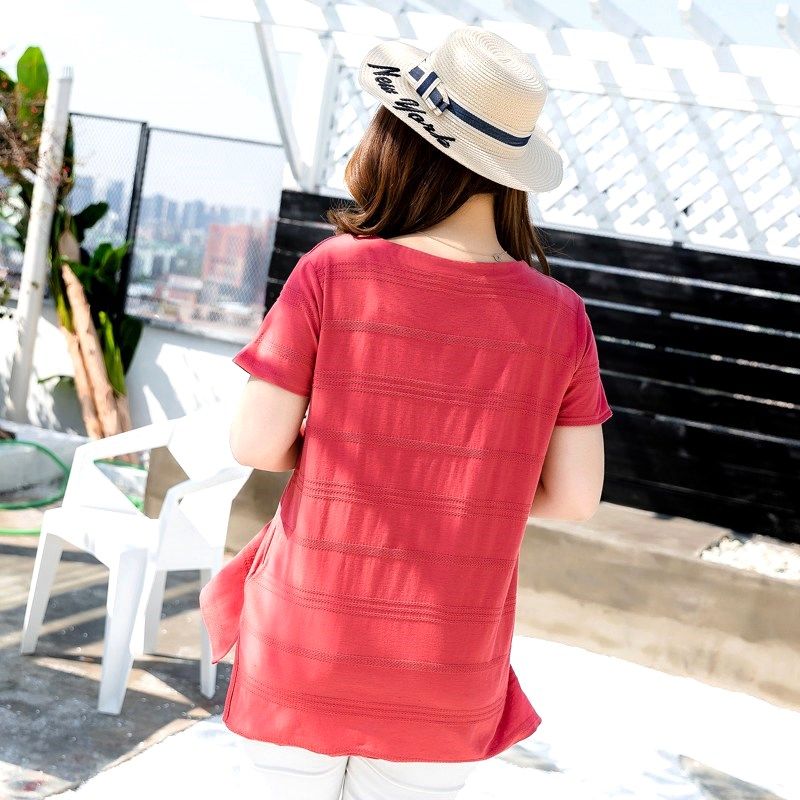 鸡心领上衣显瘦短袖t恤夏装中长款遮肚230适合胖女人穿特大码夏季|ruв категории Женская одежда, женской одежды - от Buy2taobao.com для оказания профессиональной услуги покупки агента Taobao